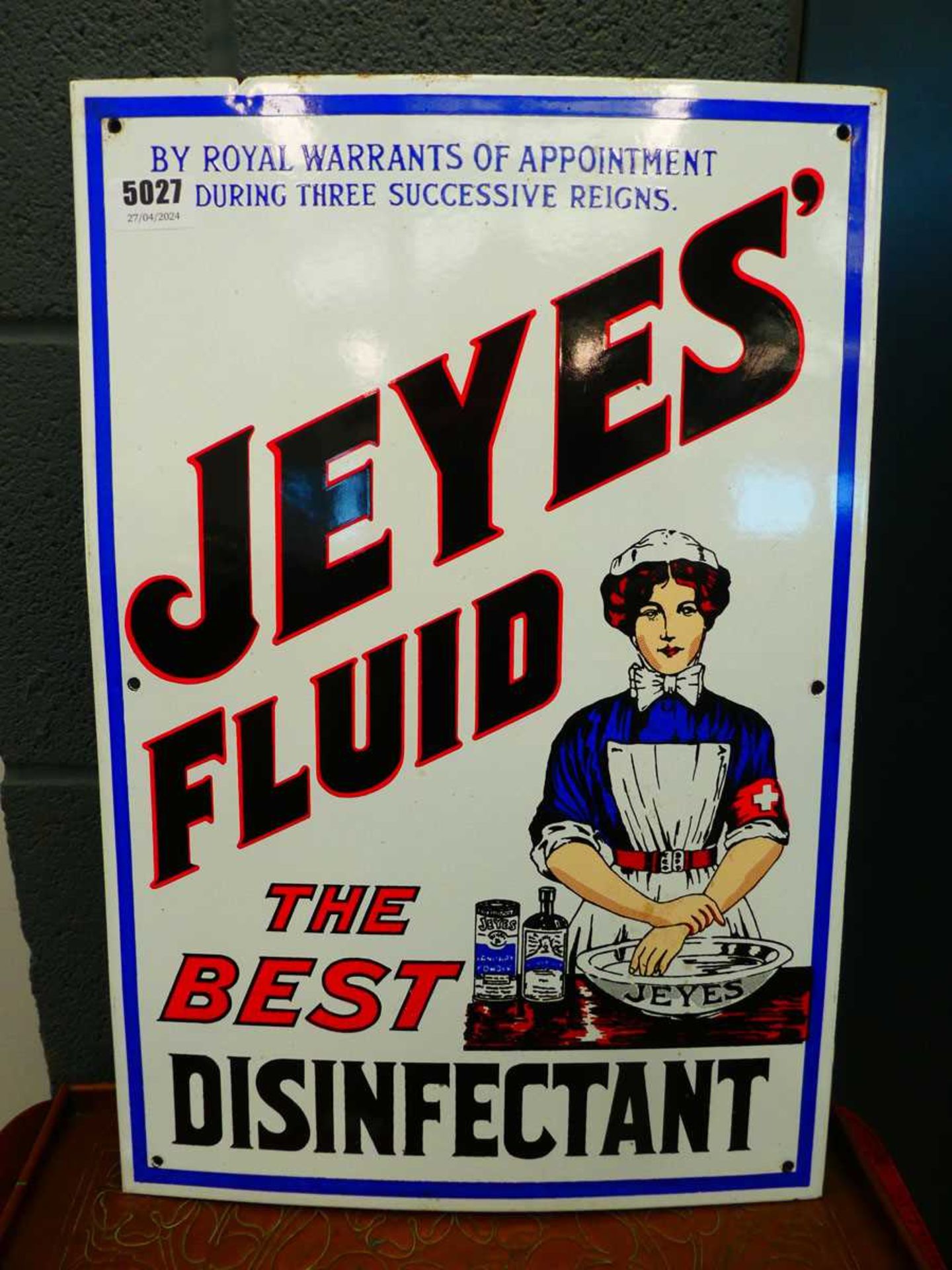 Reproduction Jeyes Fluid advertising sign
