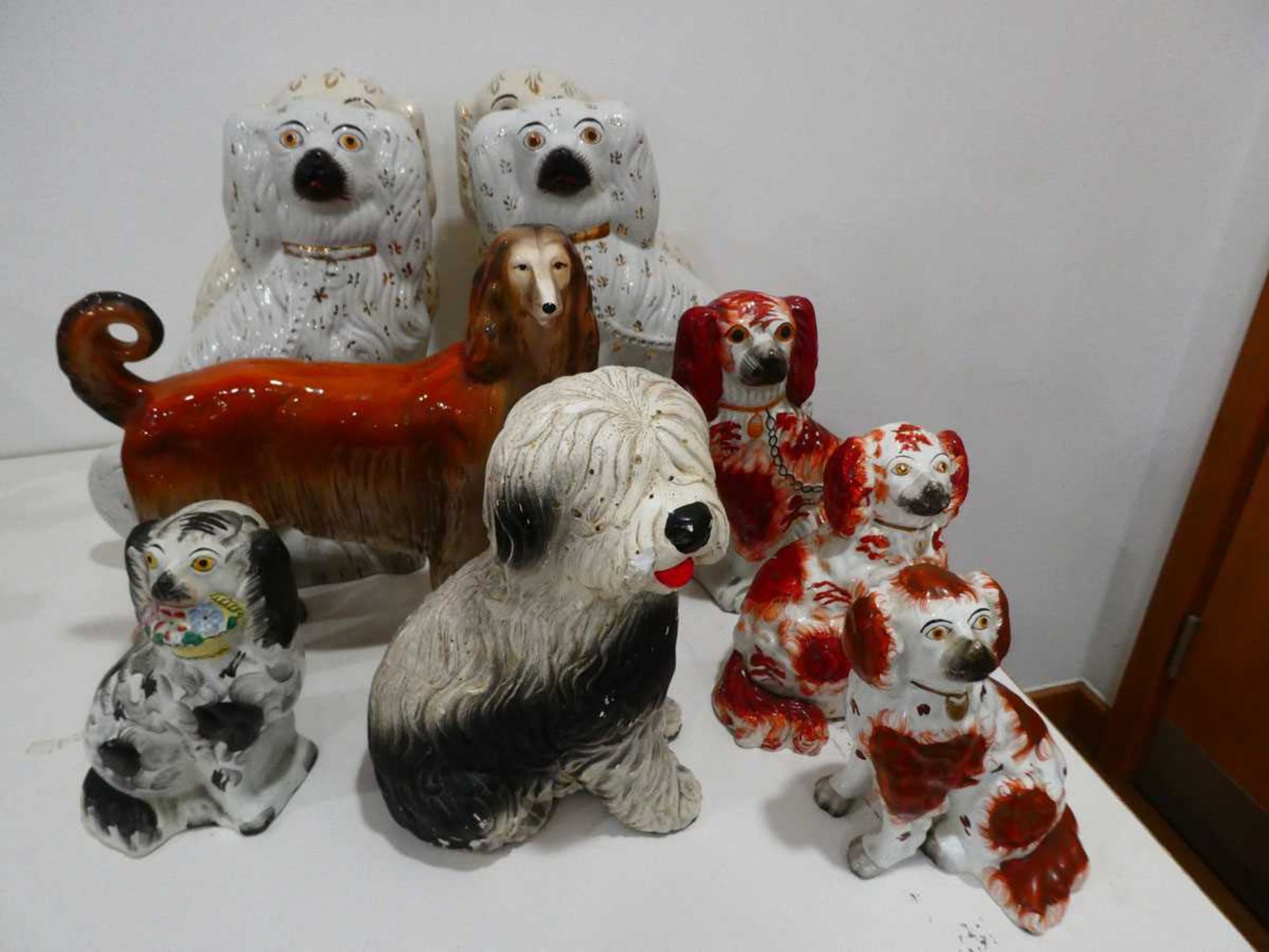 Large quantity of Staffordshire flatpack figures, character jugs and dogs - Image 2 of 5