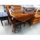 Pine dropside table plus two chairs