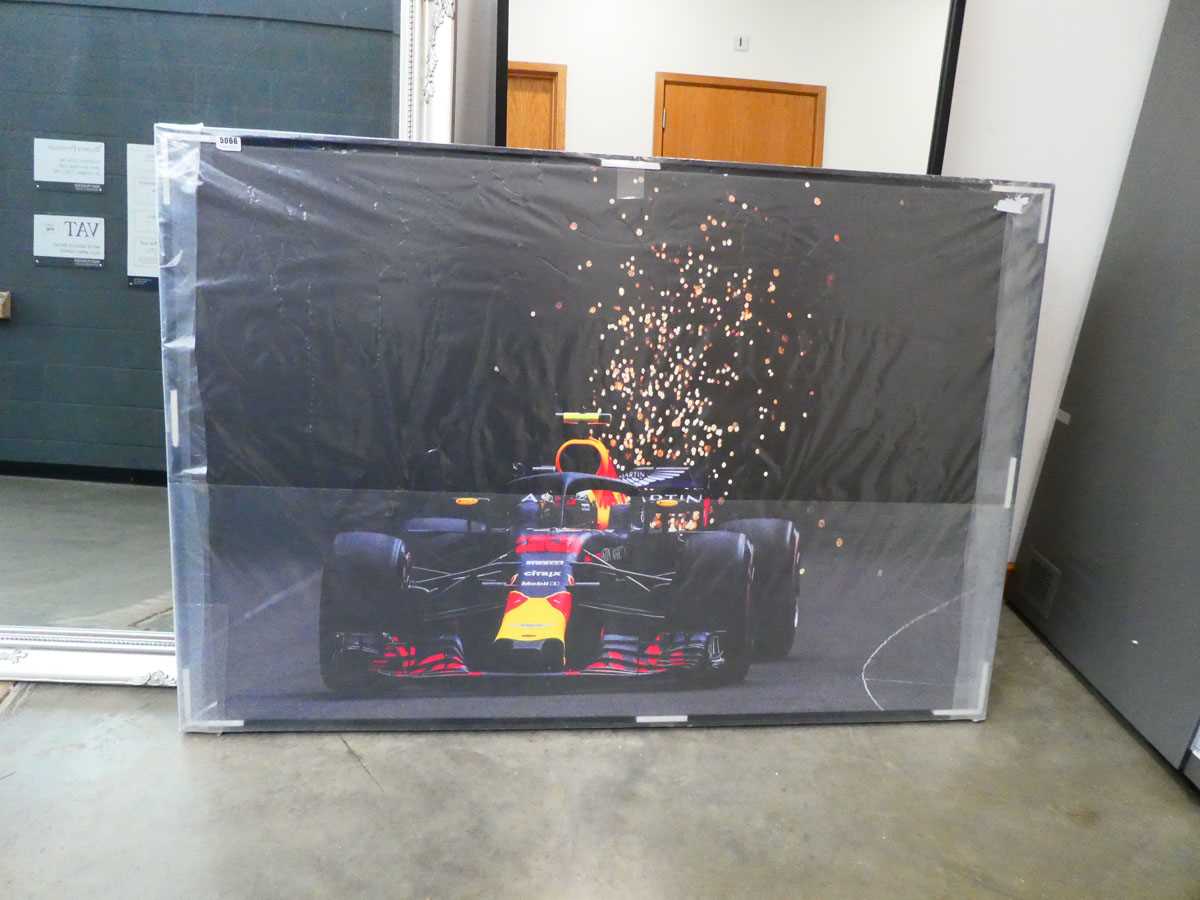 Max Verstappen Red Bull Formula 1 racing car print width 61.5" height 42"