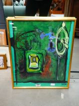 Abstract painting in green
