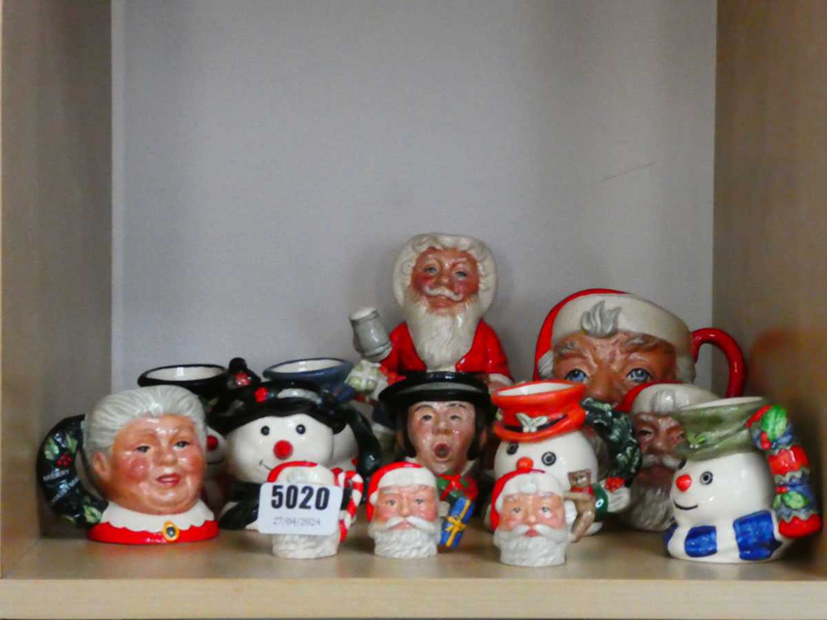 Various small and miniature Christmas related Character Jugs