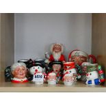 Various small and miniature Christmas related Character Jugs