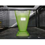 Art Deco uranium green glass vase