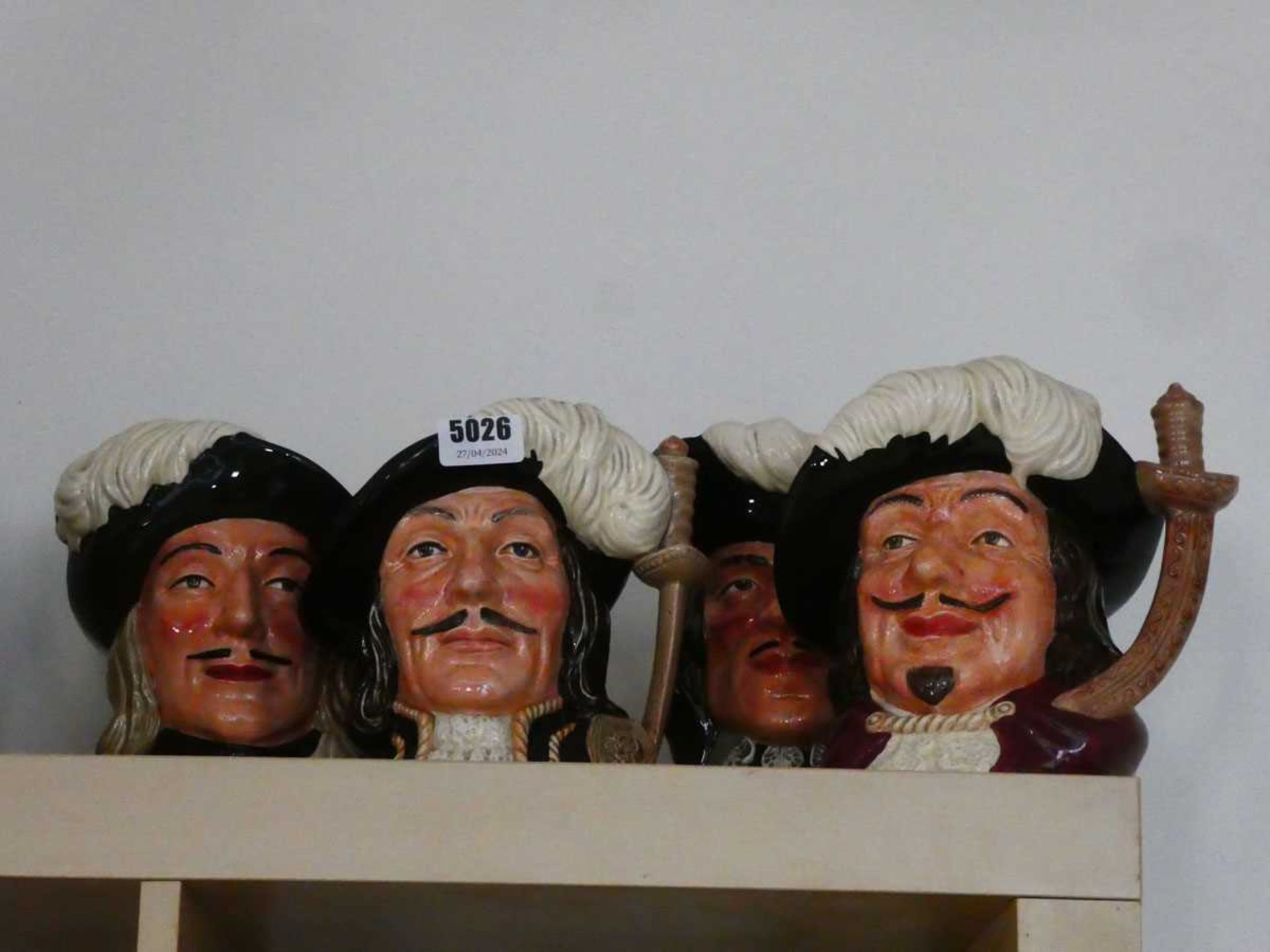 4 Character Jugs depicting The Musketeers