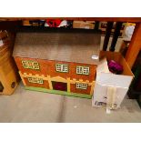 Quantity of plastic dolls house furniture plus a dolls cottage