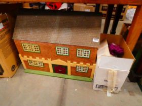 Quantity of plastic dolls house furniture plus a dolls cottage