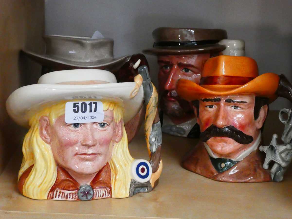 9 various sized Character Jugs depicting famous Americans, to include Annie Oakley, Doc Holliday - Image 2 of 3