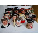 15 various sized character jugs depicting Comic figures to include Carry On characters, Charlie