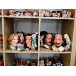Nine large Character Jugs depicting writers, to include Shakespeare, Lewis Carroll, Alfred