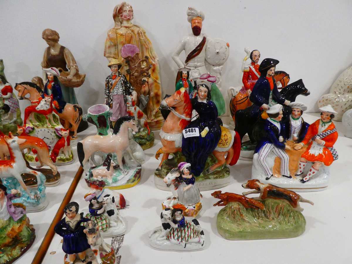 Large quantity of Staffordshire flatpack figures, character jugs and dogs - Image 5 of 5