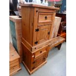 Pair of rustic pine bedside cabinets