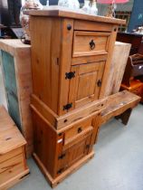 Pair of rustic pine bedside cabinets