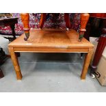 Square oak lamp table