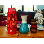 3 studio pottery vases including a Poole example