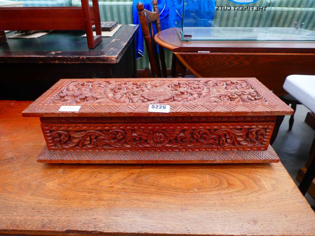 Heavily carved Indian trinket box