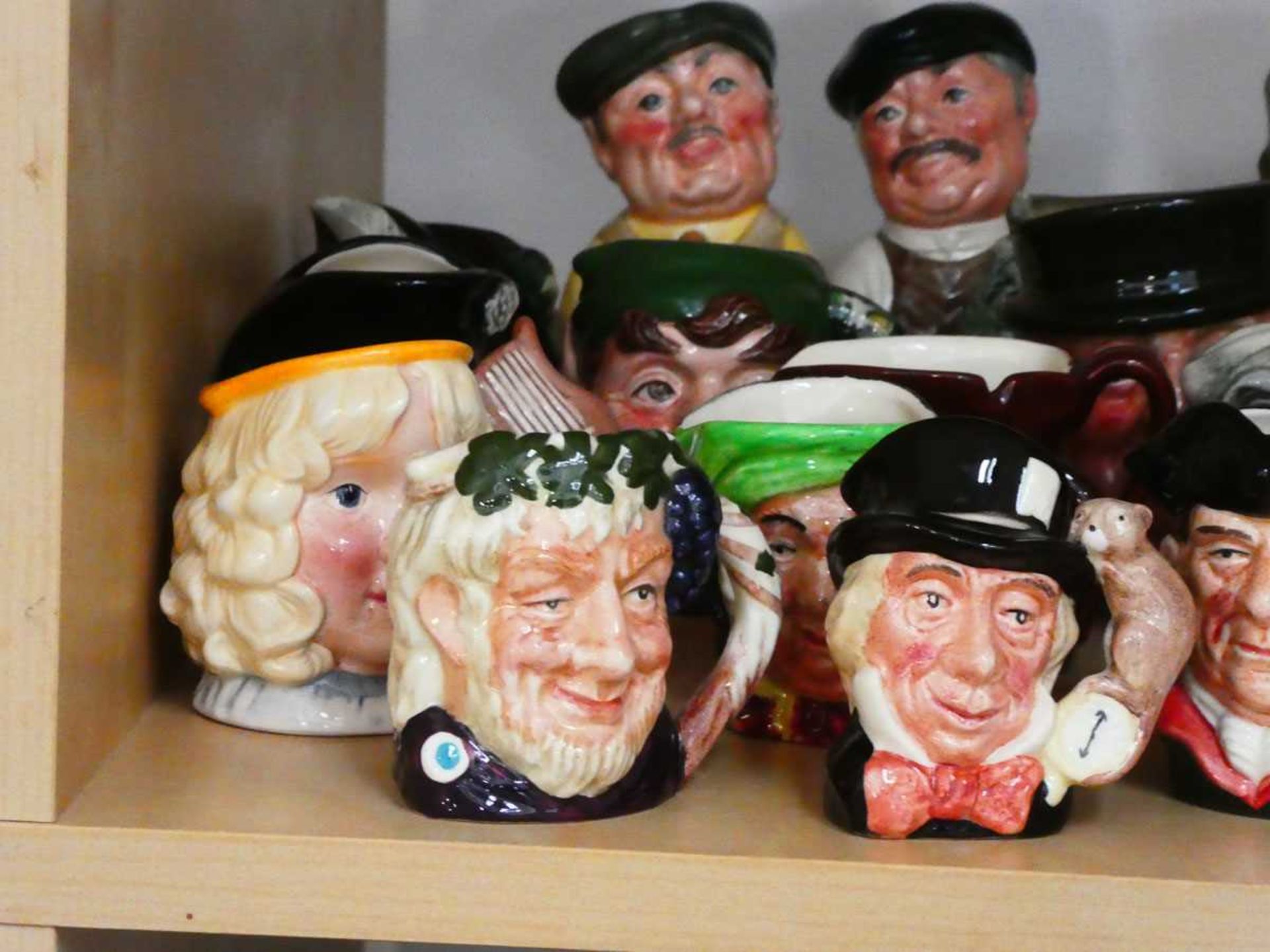 Various small and miniature Character Jugs depicting various subjects to include The Queen of - Image 2 of 3