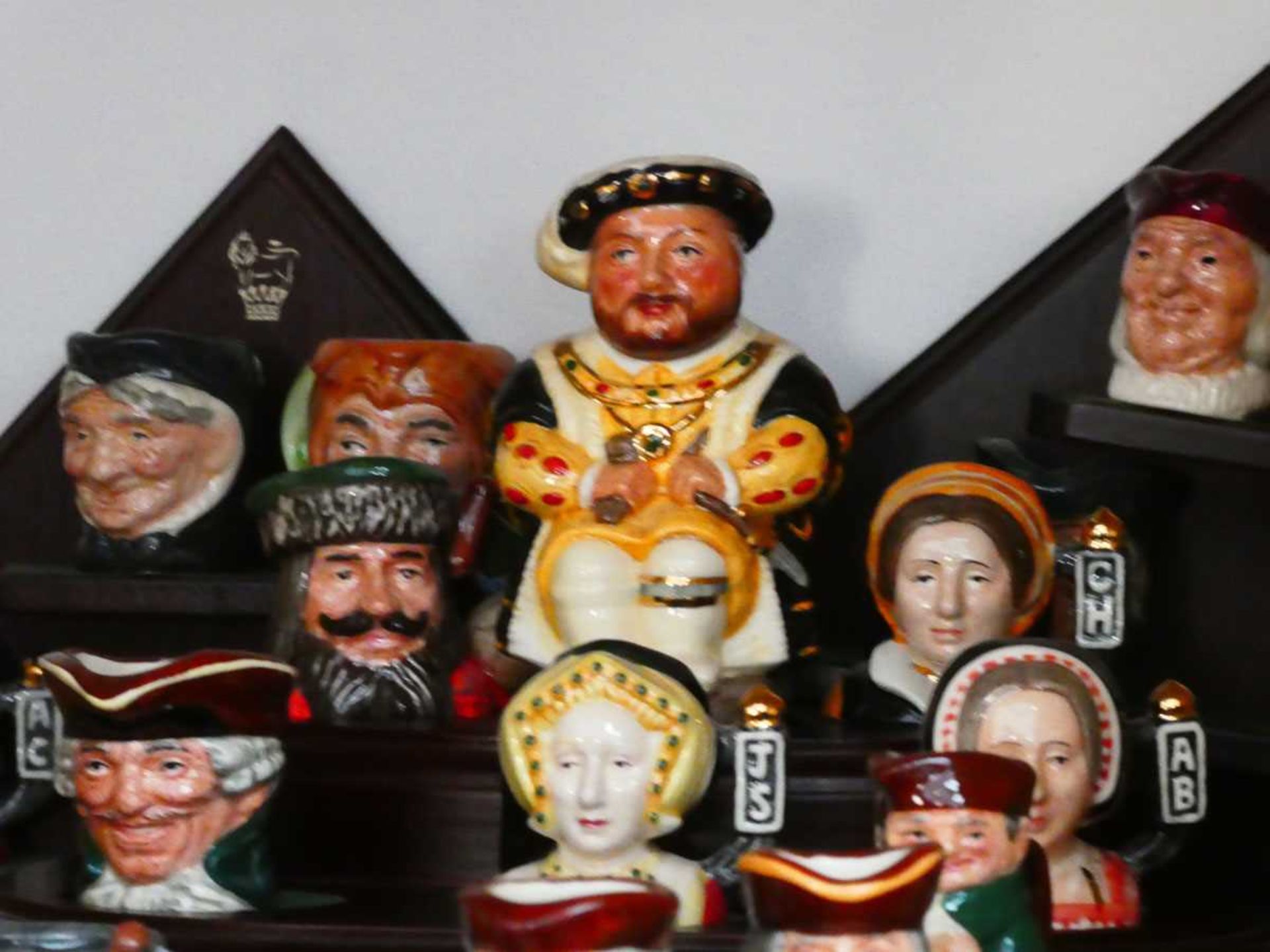 Various miniature Character Jugs on wooden stand - Image 3 of 3