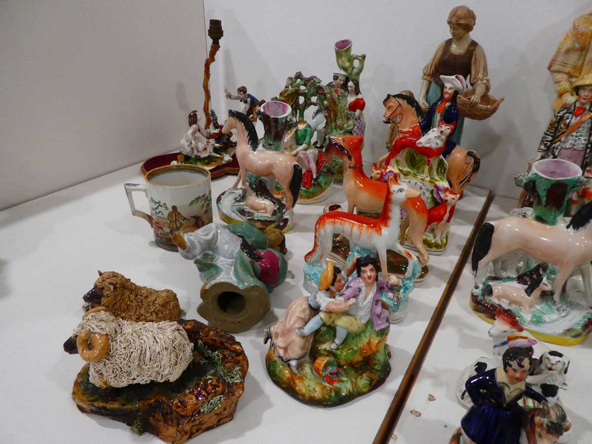 Large quantity of Staffordshire flatpack figures, character jugs and dogs - Image 4 of 5