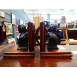 Pair of Shakespeare themed oak bookends