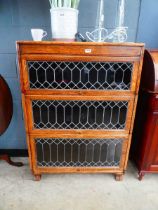 3 Tier Wernicke style bookcase with glazed and leaded doors