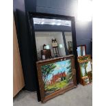 +VAT (2) Rectangular bevelled mirror in black painted frame
