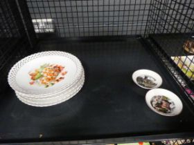 Cage containing Bavarian and Royal Worcester plates and dishes