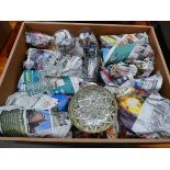 Box containing Edwardian and later wine and sherry glasses plus various dishes