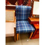 Tartan fabric dining chair