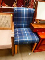 Tartan fabric dining chair