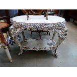 2 tier side table with floral frame