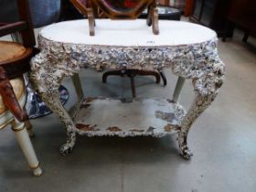 2 tier side table with floral frame