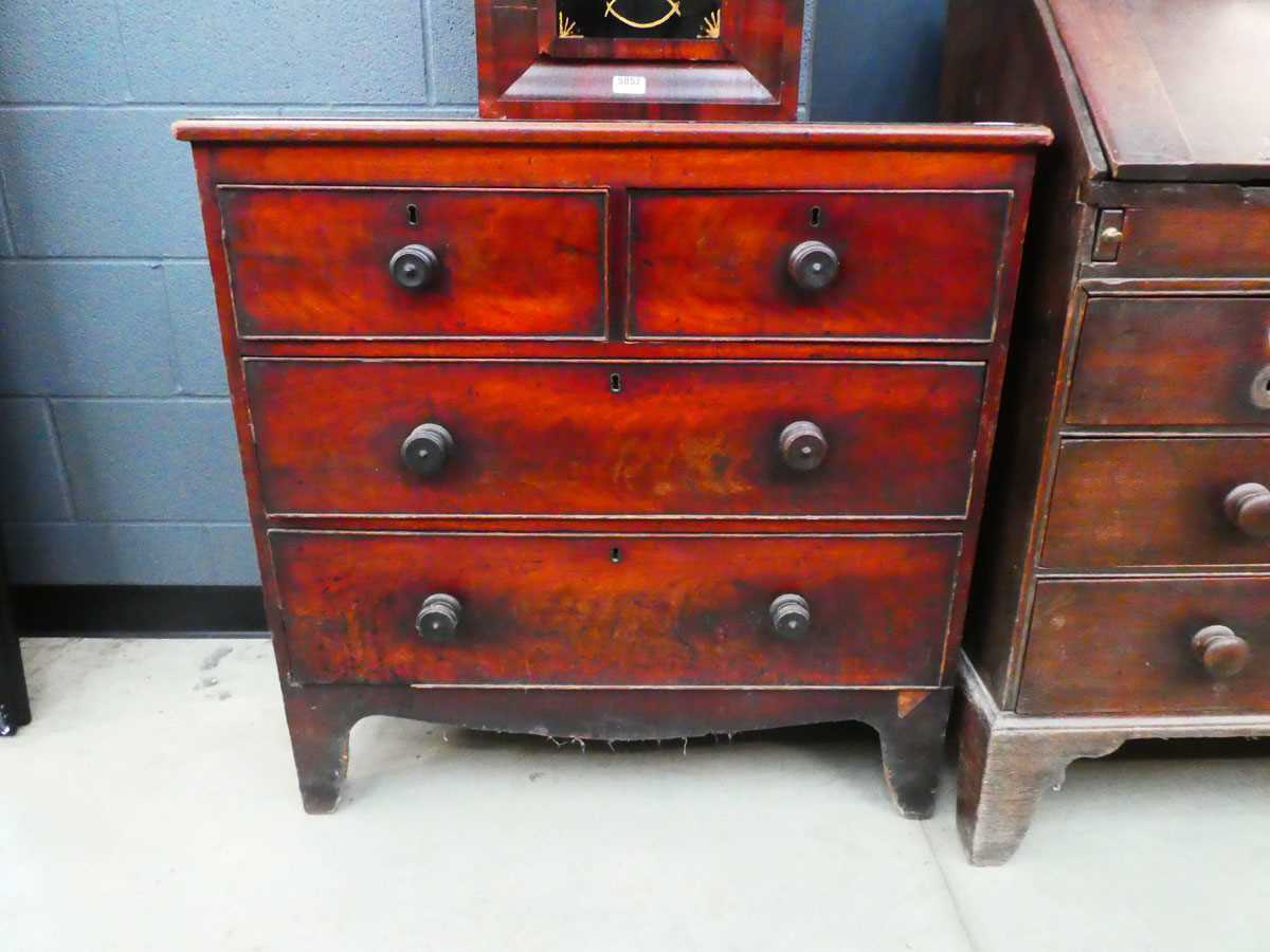 Victorian mahogany chest of 2 over 2 drawers