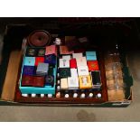 Box of collection of thimbles