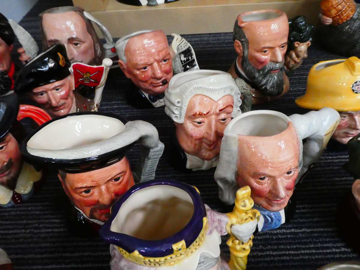 Approx. 25 small character jugs depicting various figures, to include Henry Morgan, Beefeater, jug - Image 3 of 3