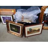 Box containing a quantity of botanical prints, still life with other flowers, the market scene and