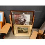 Quantity of horse racing related prints plus other rural picture and seascapes