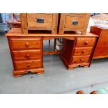 Pine six drawer desk