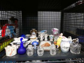 Collection of ornamental bear figures, souvenir crockery plus ornaments and glassware