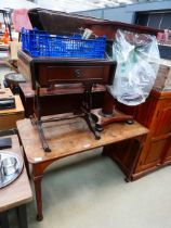 Victorian occasional table plus a work table and a reproduction sofa table