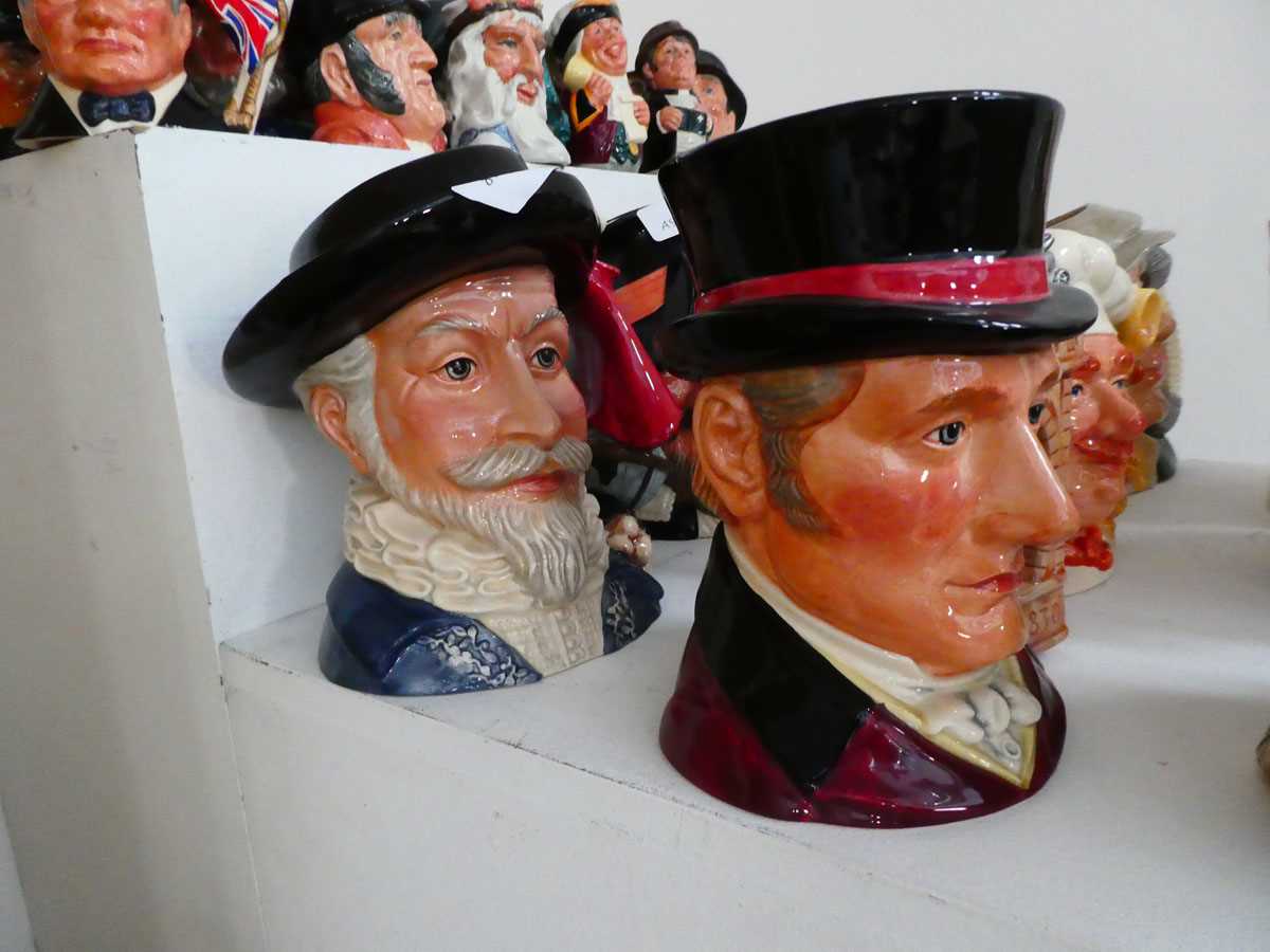9 large Character Jugs to include Bonnie Prince Charlie, a carpenter, George Stephenson etc. - Image 3 of 3
