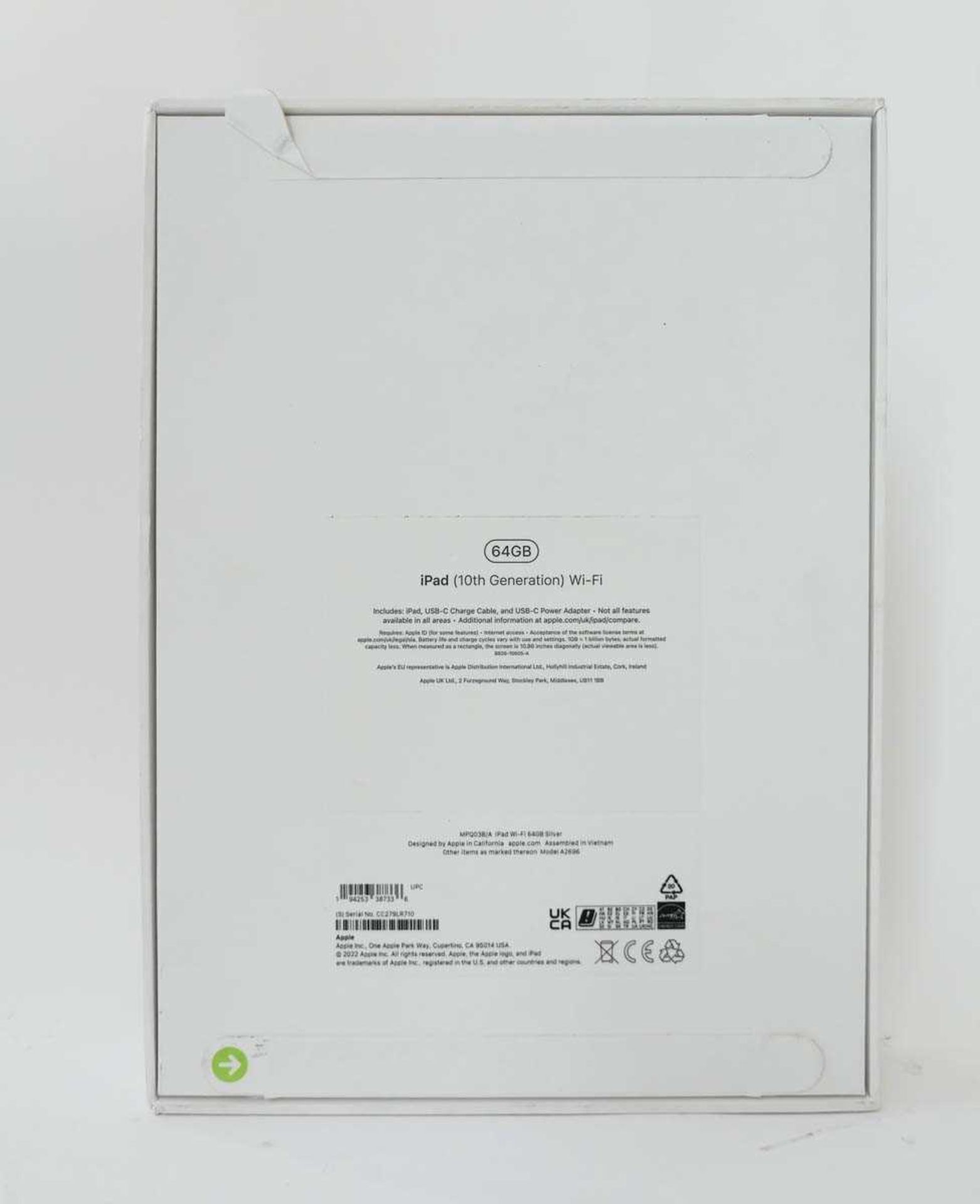 +VAT *Sealed* iPad 10th Gen A2696 64GB Silver tablet - Image 2 of 2