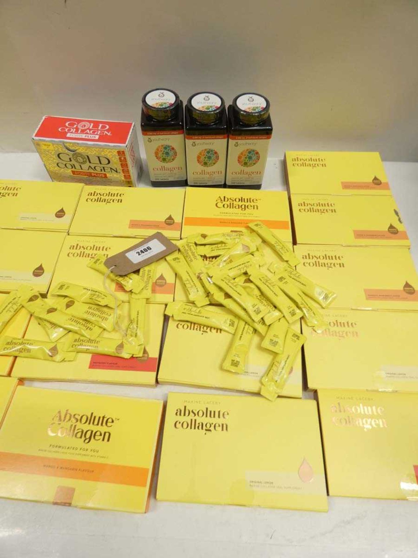 +VAT Quantity of Absolute Collagen and Gold Collagen supplements