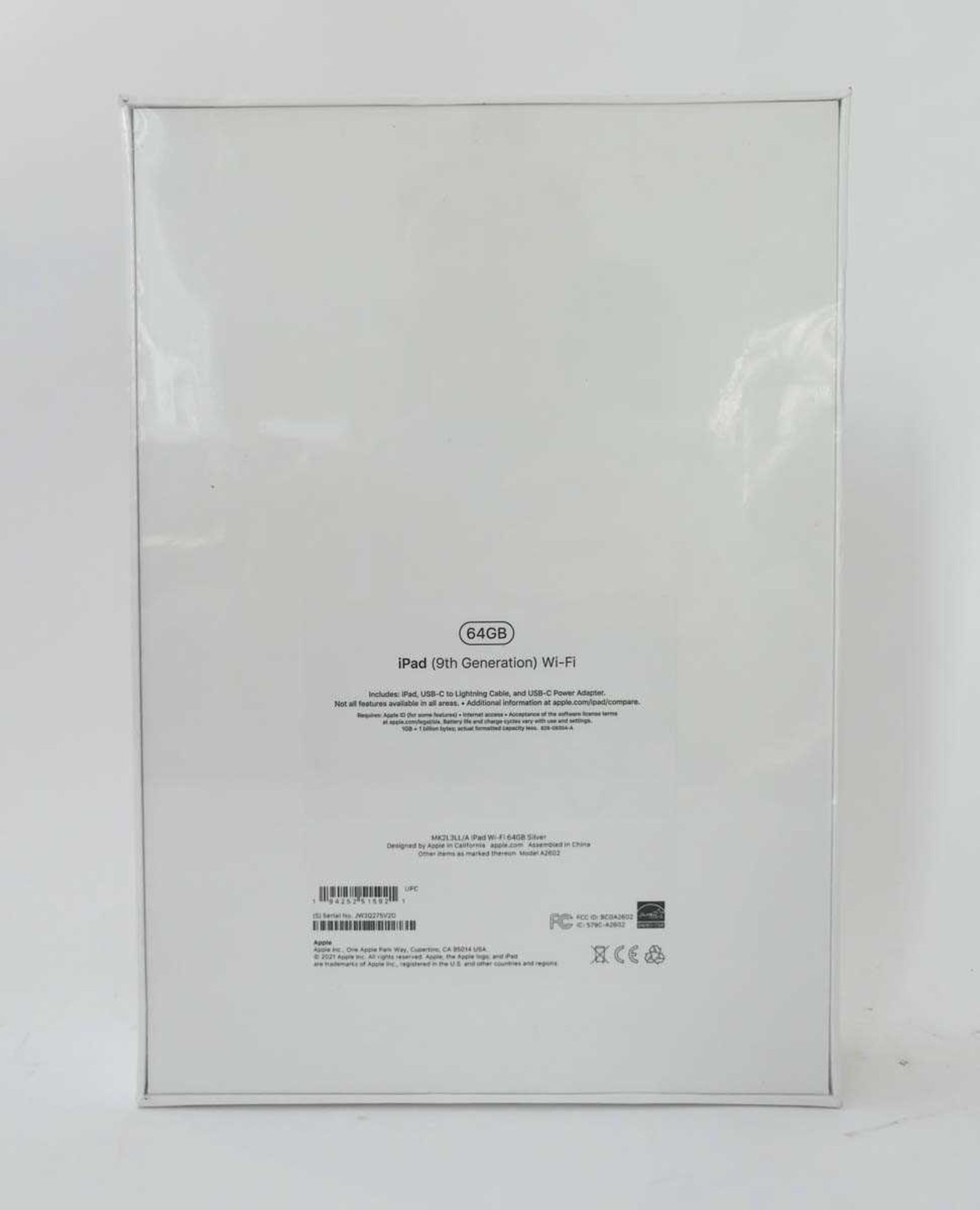 +VAT *Sealed* iPad 9th Gen A2602 64GB Silver tablet with box and charger - Image 2 of 2