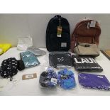 +VAT Herschel backpack, Hype pencil cases, Anthropologie shoulder bag, laundry bag, wash bags etc