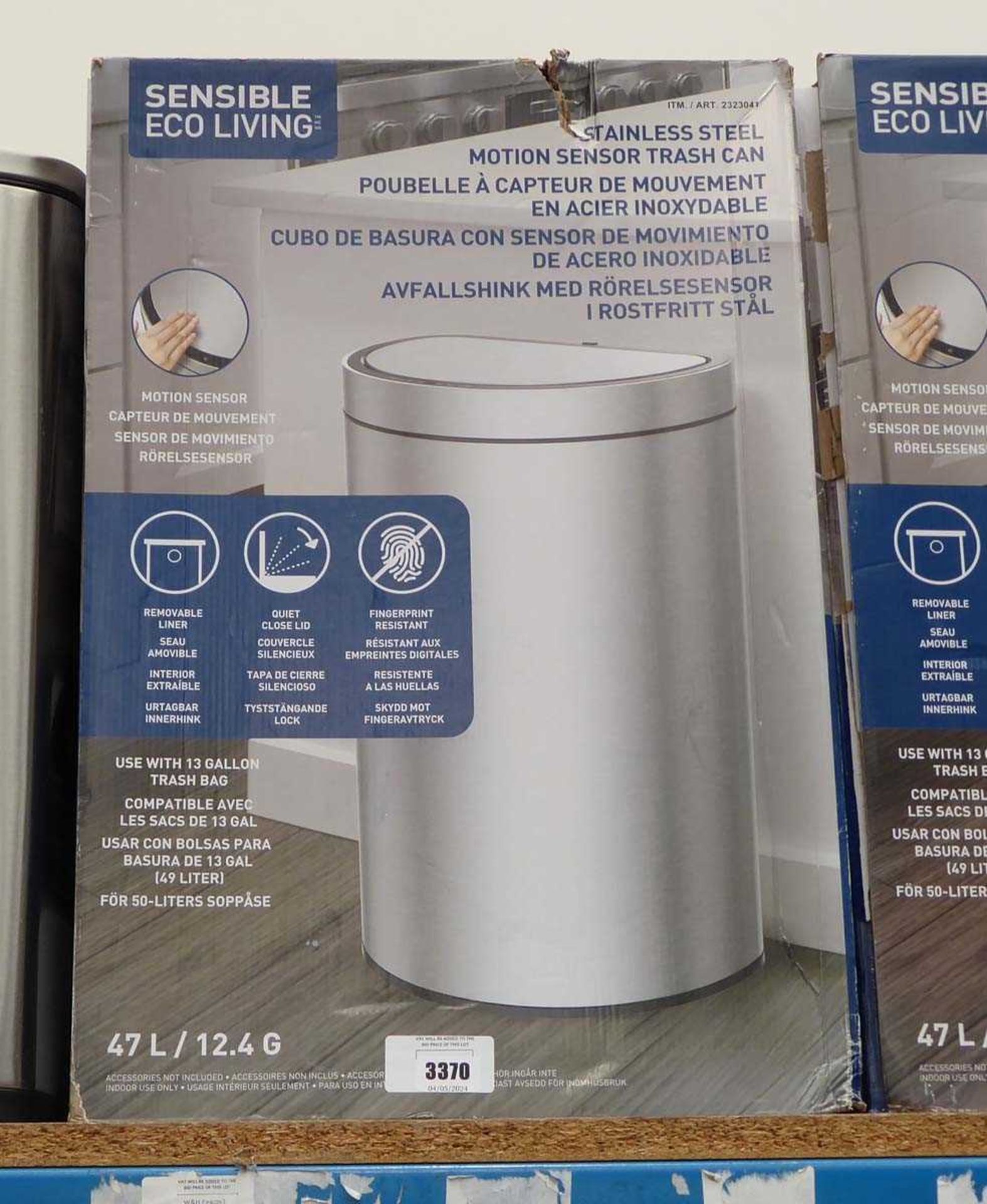 +VAT Sensible Eco Living stainless steel motion sensor bin