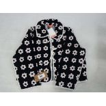 +VAT Kitri piper black tiled floral print reversible quilted jacket size large (hanging)