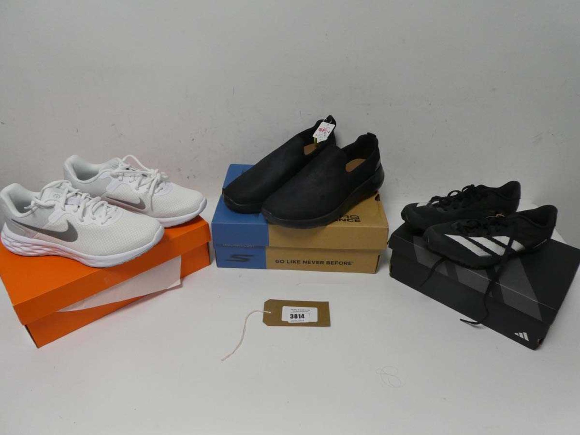 +VAT 1 x Nike trainers, UK 6 + 1 x Skechers, UK 9 + 1 x Adidas, UK 5.5 (3)