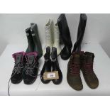 +VAT Bundle of outdoor boots of various styles and sizes, includes- Dunlop, Karrimor + Town &