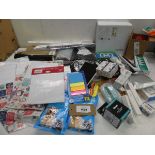 +VAT Bag containing assorted household sundries, stationery, light bulbs etc